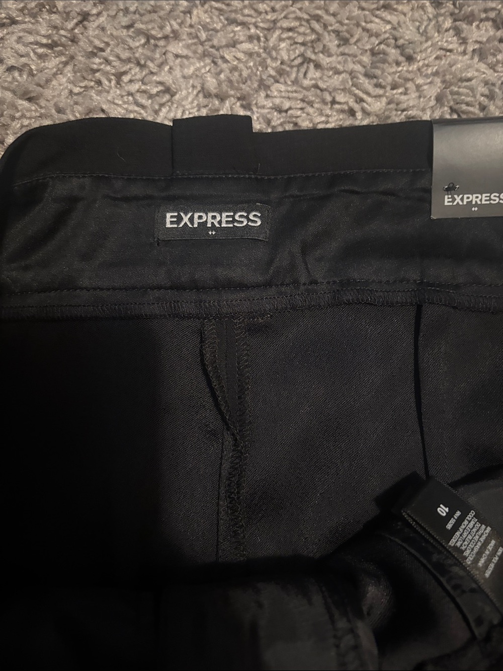 Express Black Paperbag Waist Trousers - Picture 2 of 7